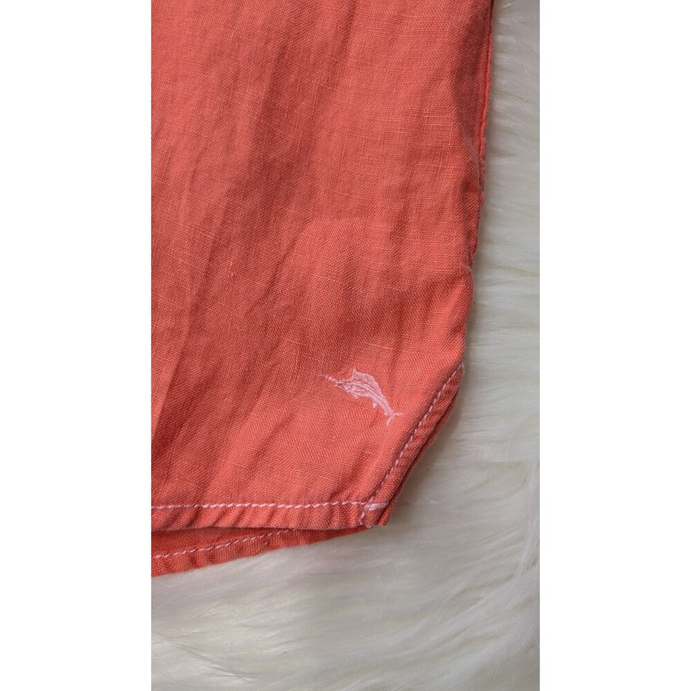 Tommy Bahama Men’s Linen Shirt Pink Long Sleeve Button Down Medium - Picture 10 of 12